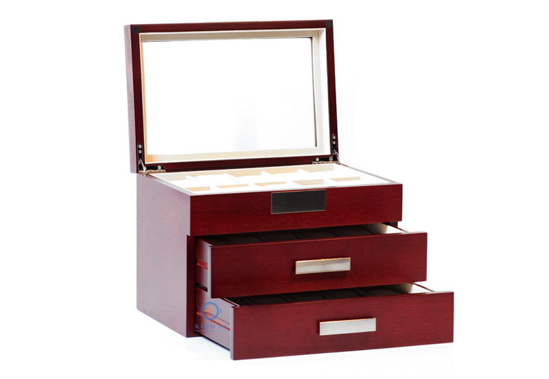 Design watchbox for 30 watches bordeaux