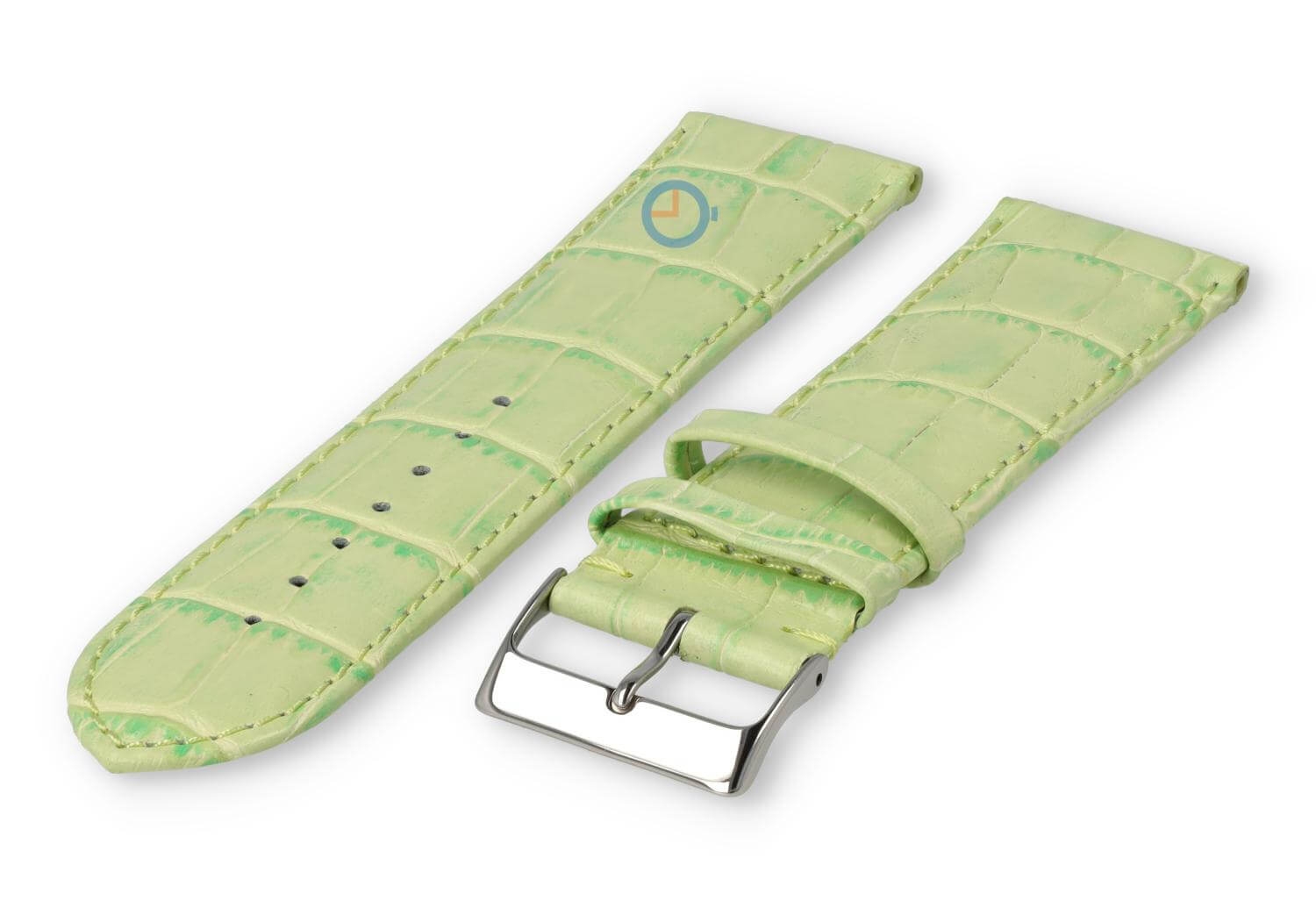 Basic croco watch strap XL - 24mm - apple green