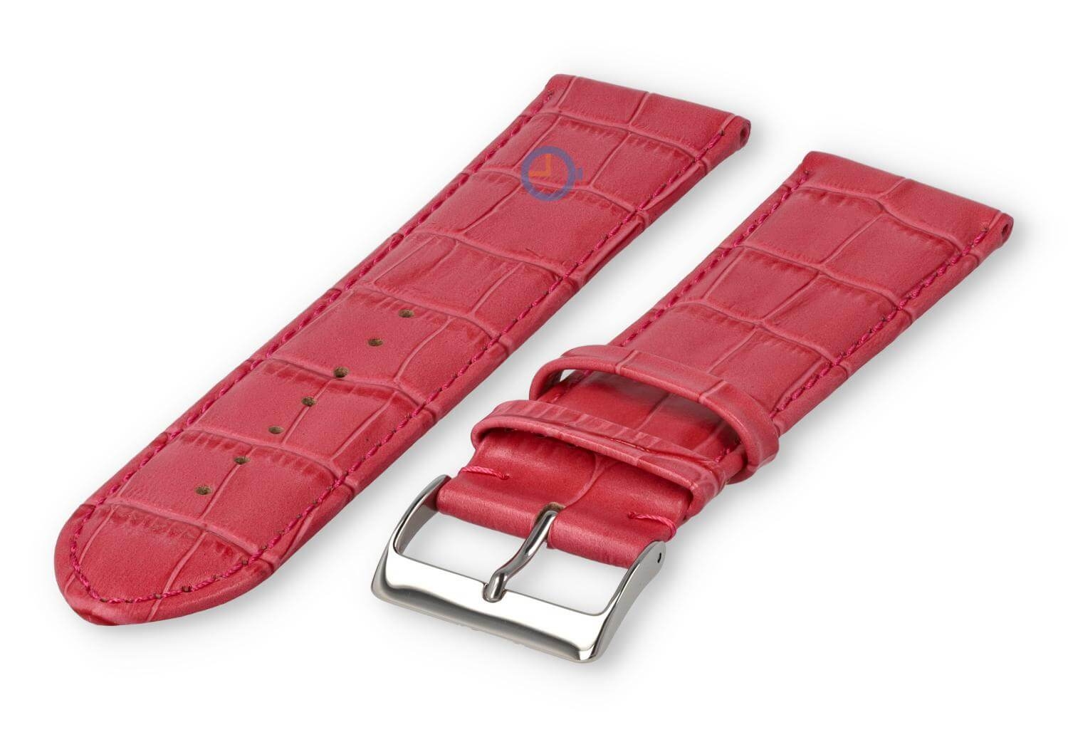Basic croco watch strap XL - 24mm - raspberry