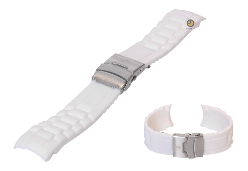 Silicone Rolex style watchstrap 22mm white