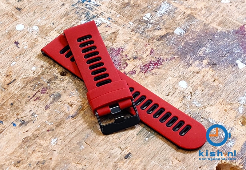 Coros Apex 42mm / Pace 2 siliconen horlogeband - rood/zwart