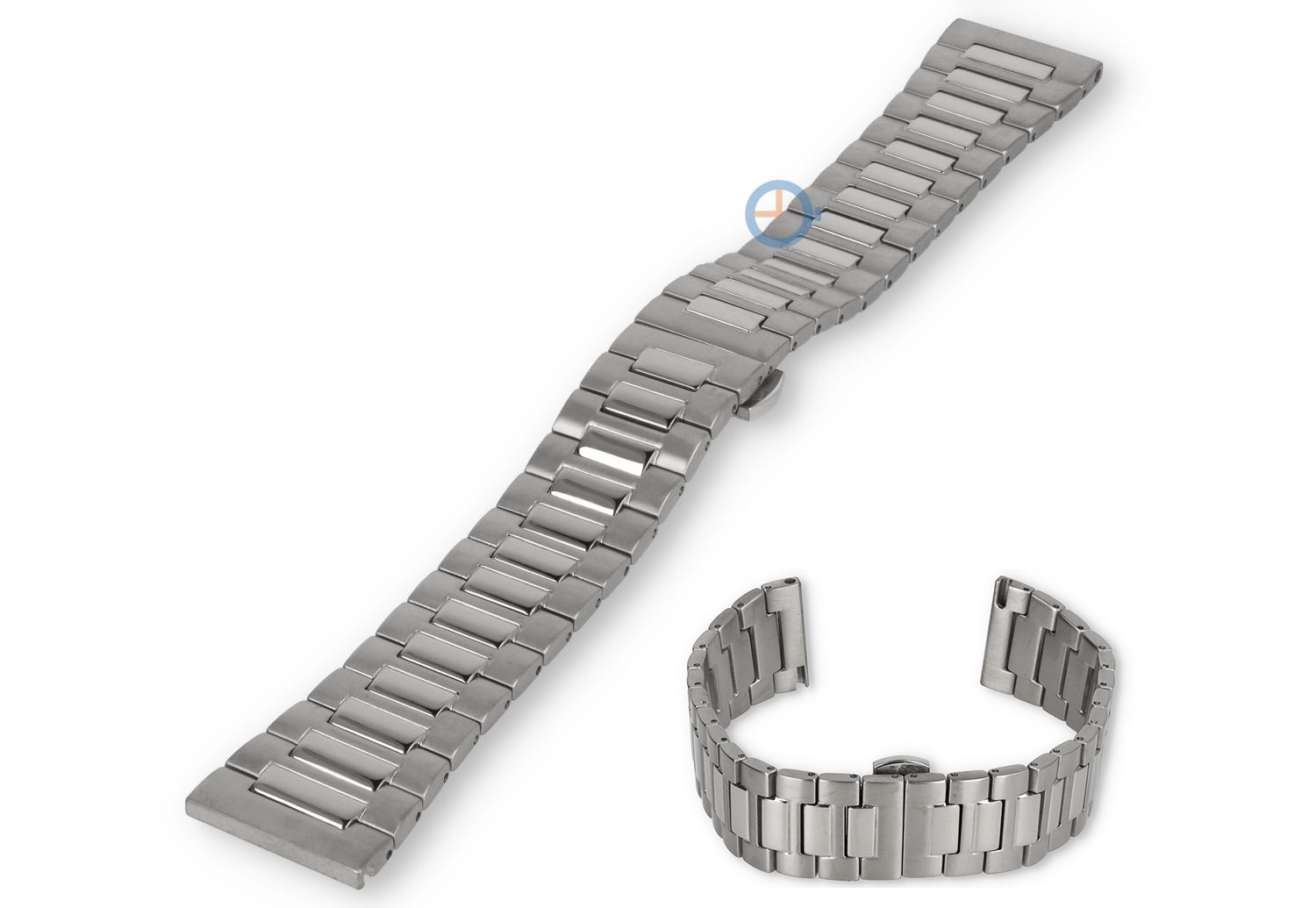22mm Quick-Switch watch strap - dual-finish silver