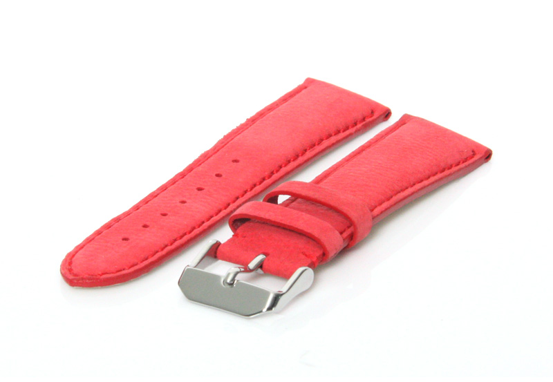 Watchstrap 22mm red calf leather