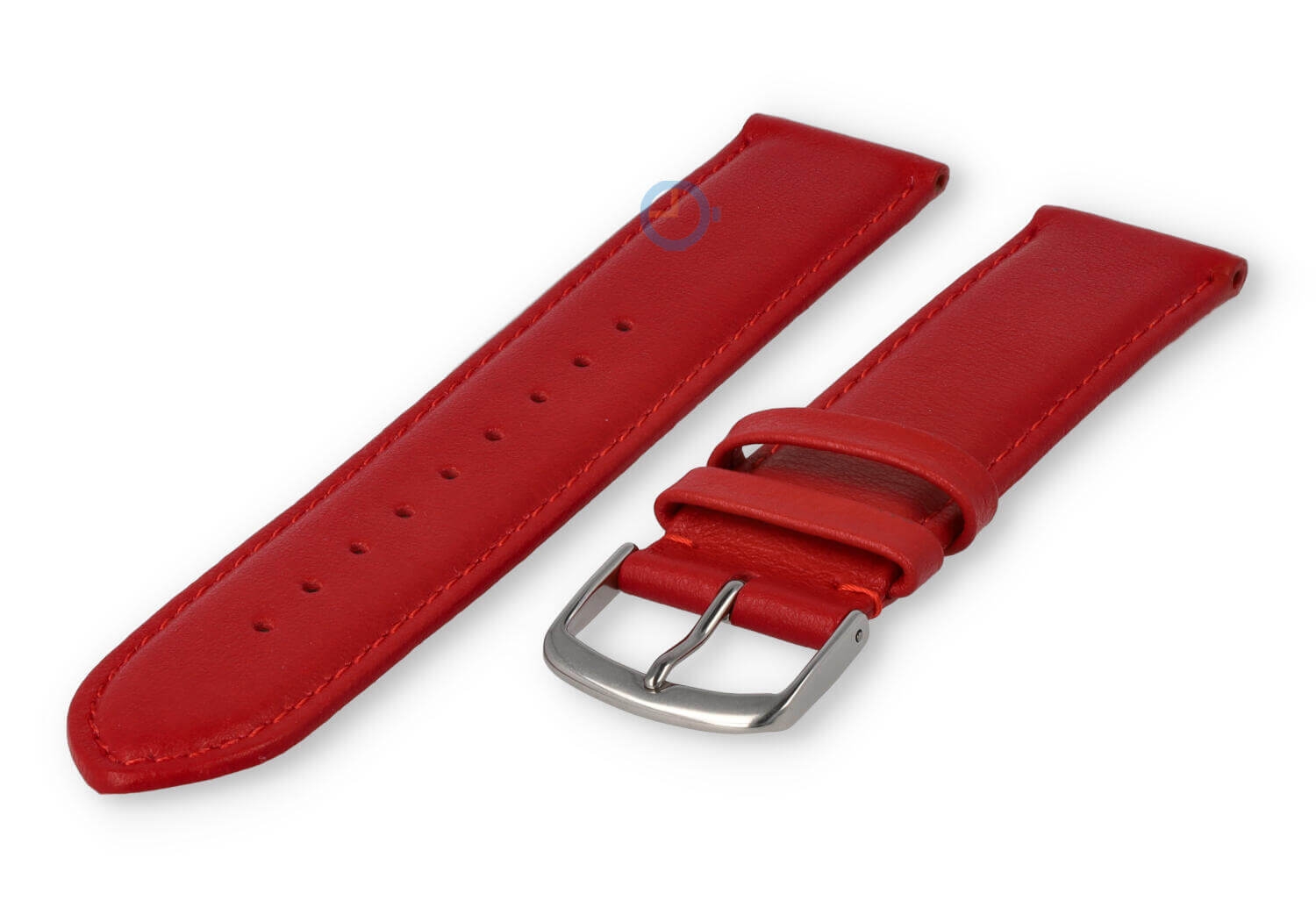 20mm watch strap smooth leather - dark red