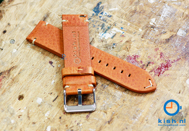 Kish Premium - Horlogeband 22mm vintage bruin leer
