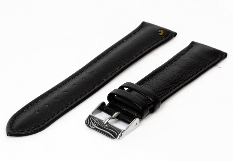 Watchstrap 20mm black calf leather