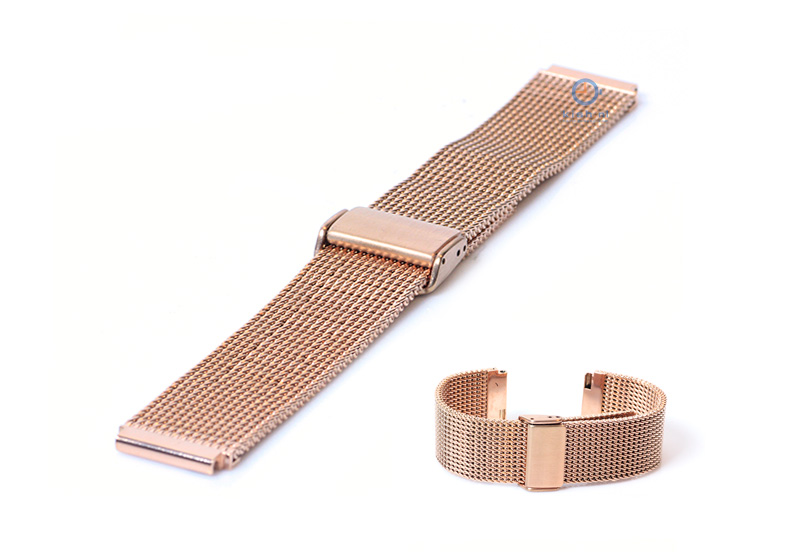 Watchstrap 20mm mesh rose gold