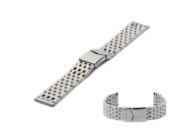Watchstrap 18mm steel polished silver