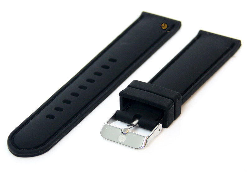 Watchstrap 20mm black silicone