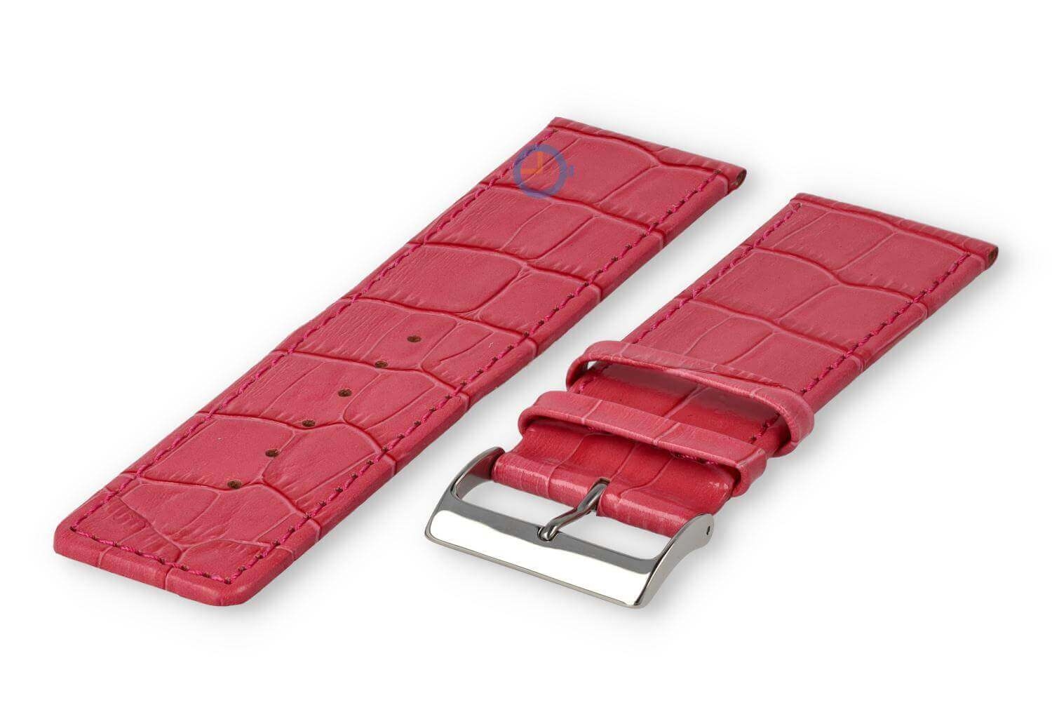 Deluxe croco watch strap - 30mm - raspberry