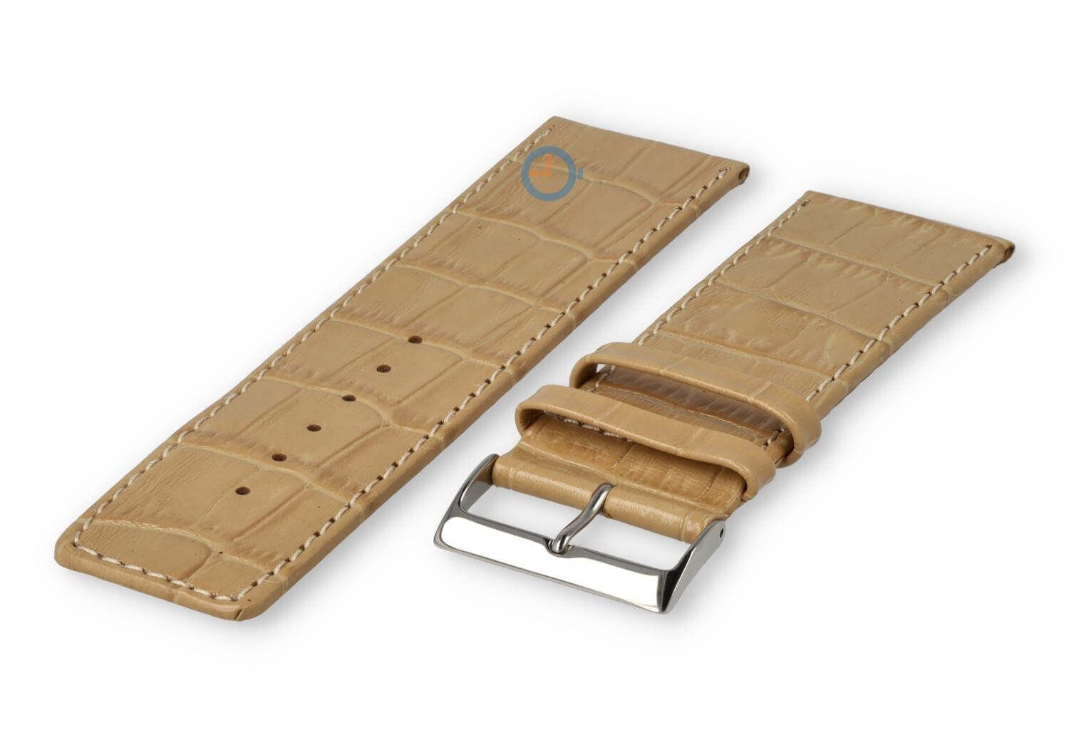 Deluxe croco watch strap - 30mm - sand