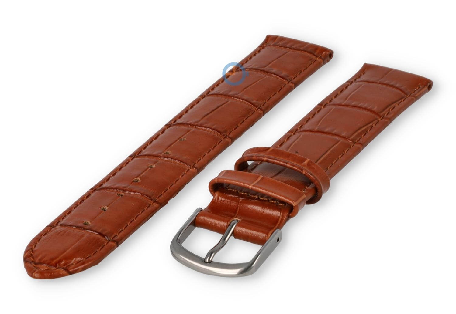 XL leather strap with frizzled print - 16mm - brown