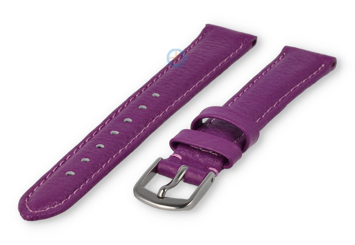 12mm watch strap smooth leather - purple