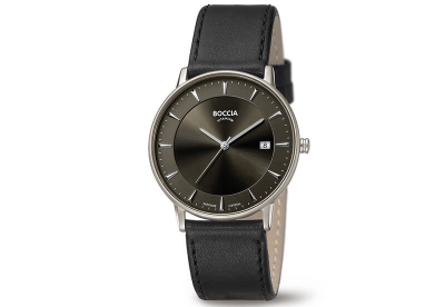 Boccia 3607-01 watch strap leather