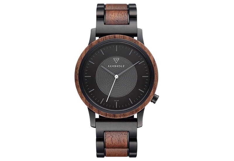 Kerbholz Fred wristband - Walnut Black Steel Solar