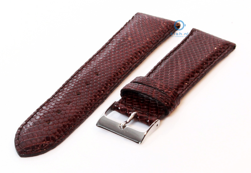Watchstrap 20mm brown lizard leather