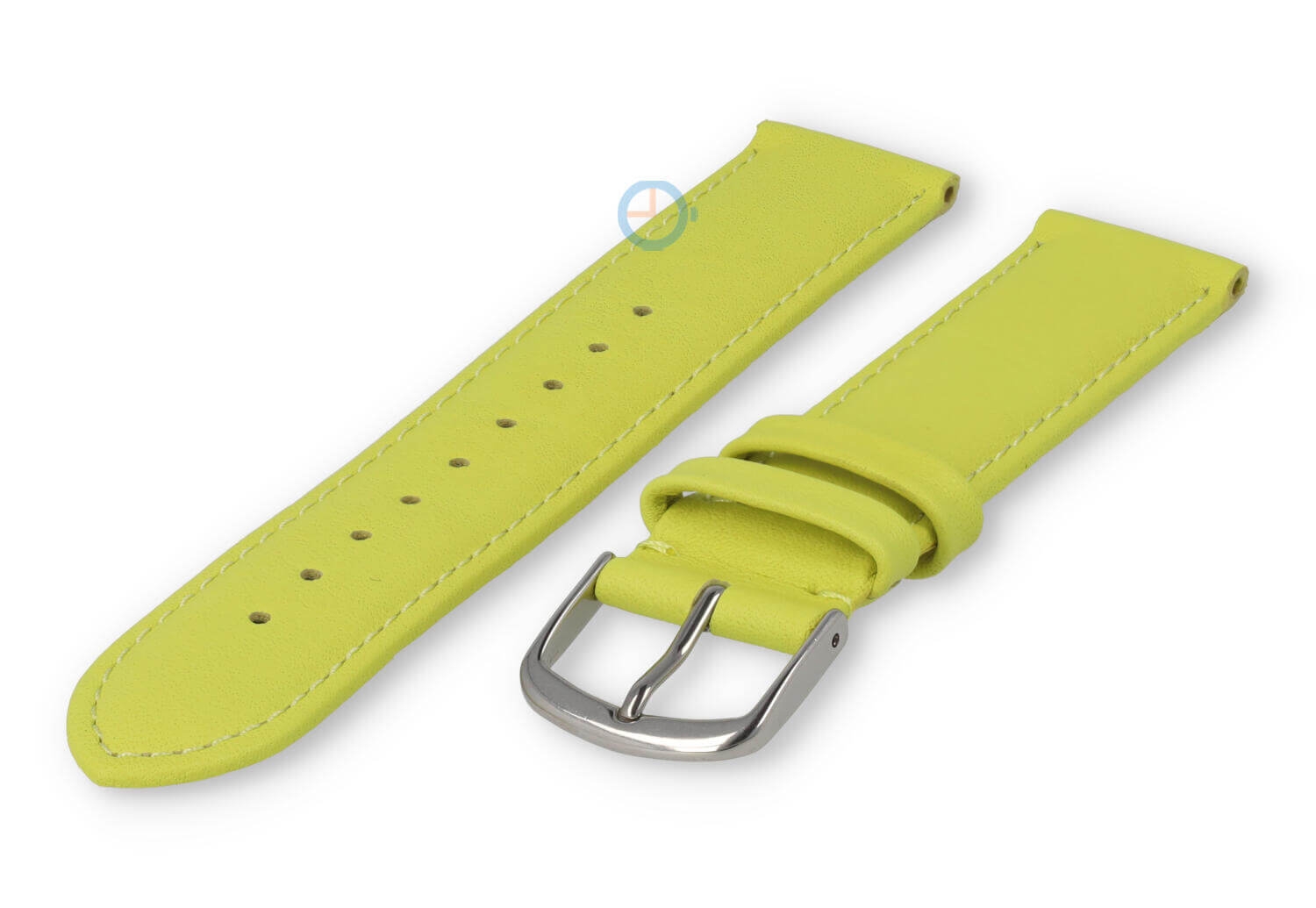 18mm watch strap smooth leather - lime