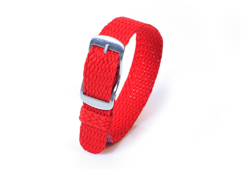 Perlon watch band 14mm red