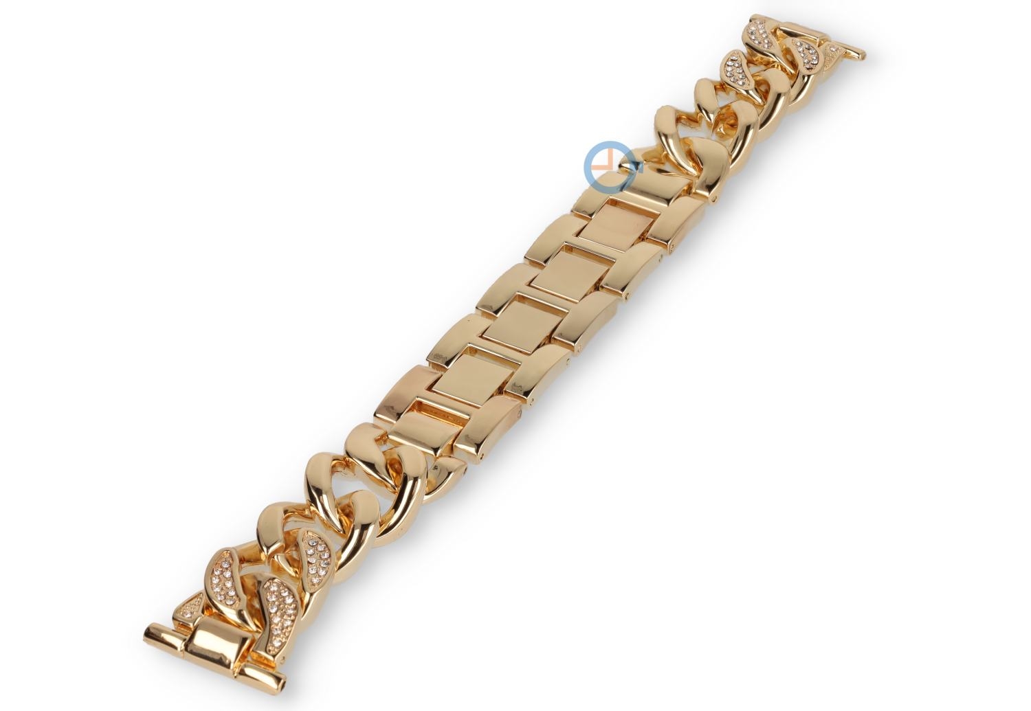 22mm steel watch strap curb-link - yellowgold
