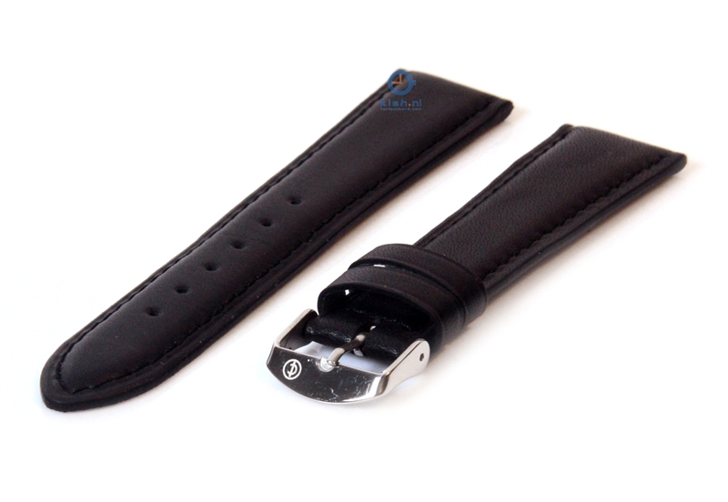 Watchstrap 16mm black leather