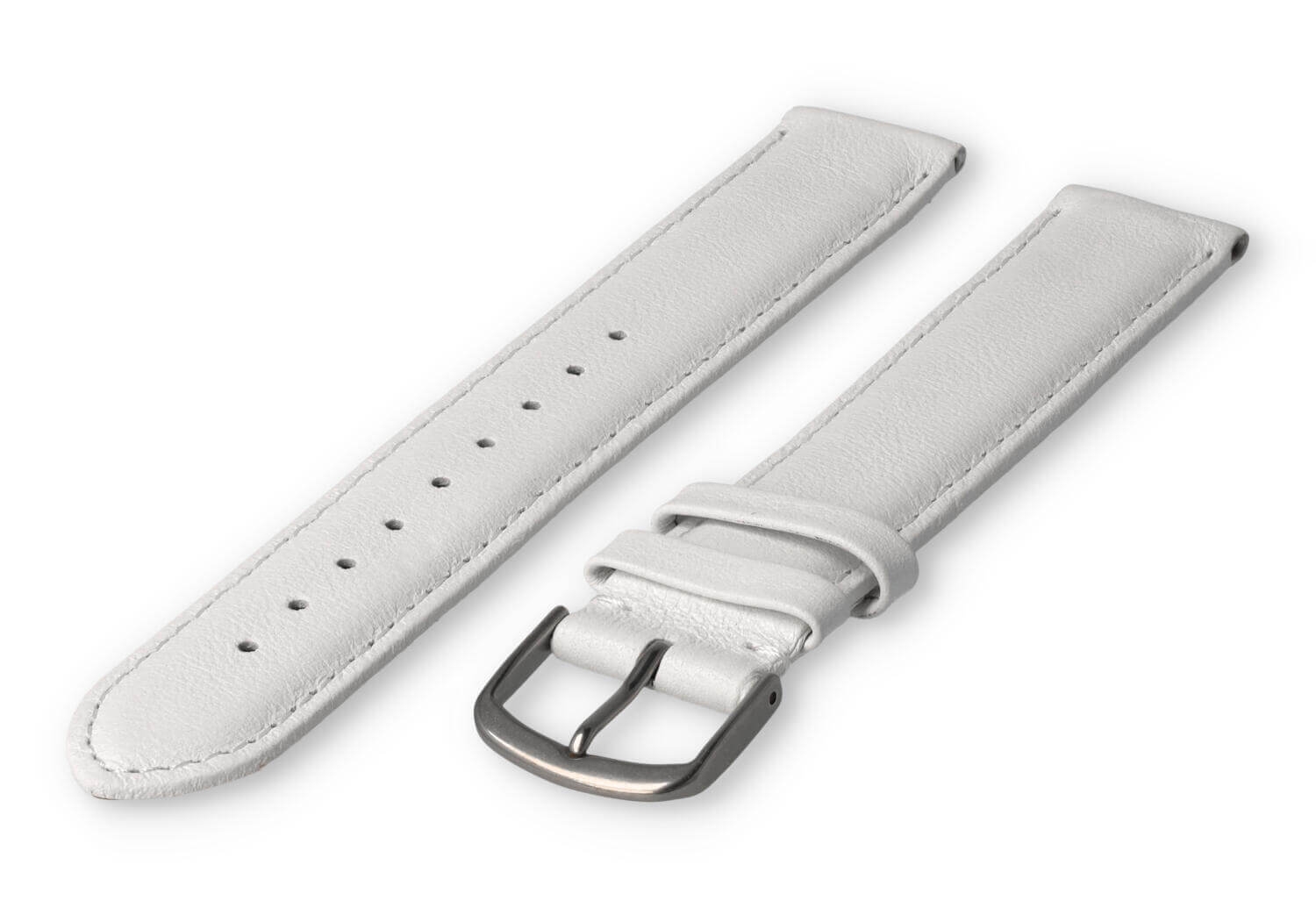 XL watch strap smooth leather - 18mm - white