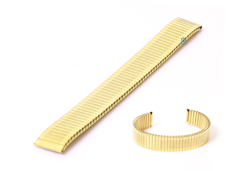 Stretchable watch strap without clasp - 16mm gold