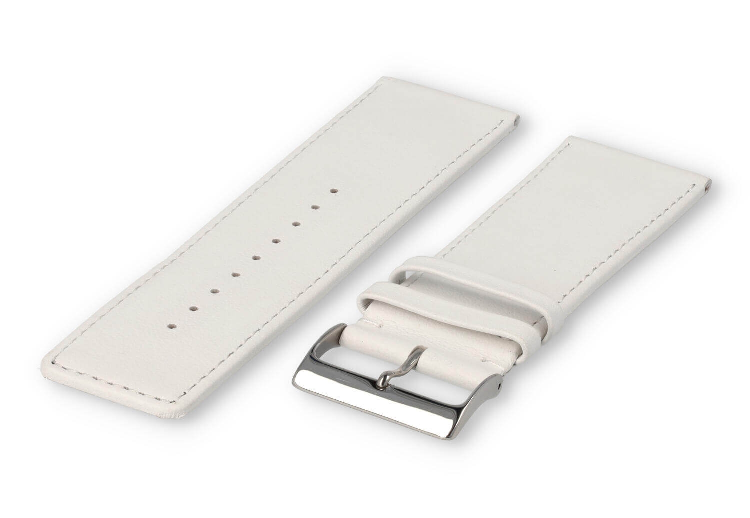 XL watch strap smooth leather - 30mm - white
