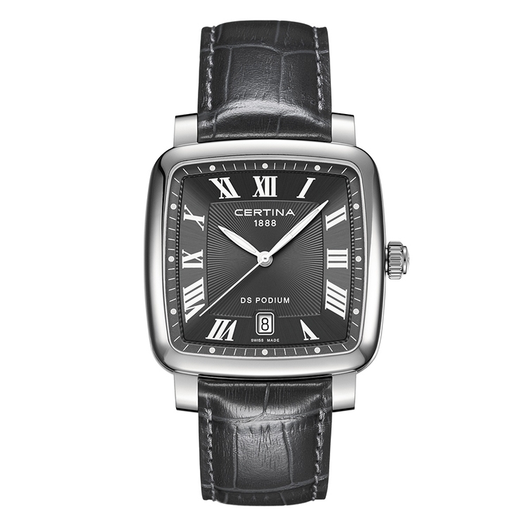 Certina leather strap C0255101608300A 21/18mm without buckle (grey)