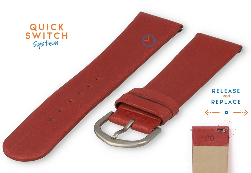 Quality strap for Mondaine - 20mm - Red
