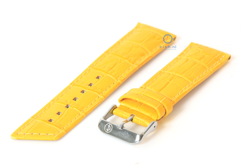 Watchstrap 22mm yellow leather