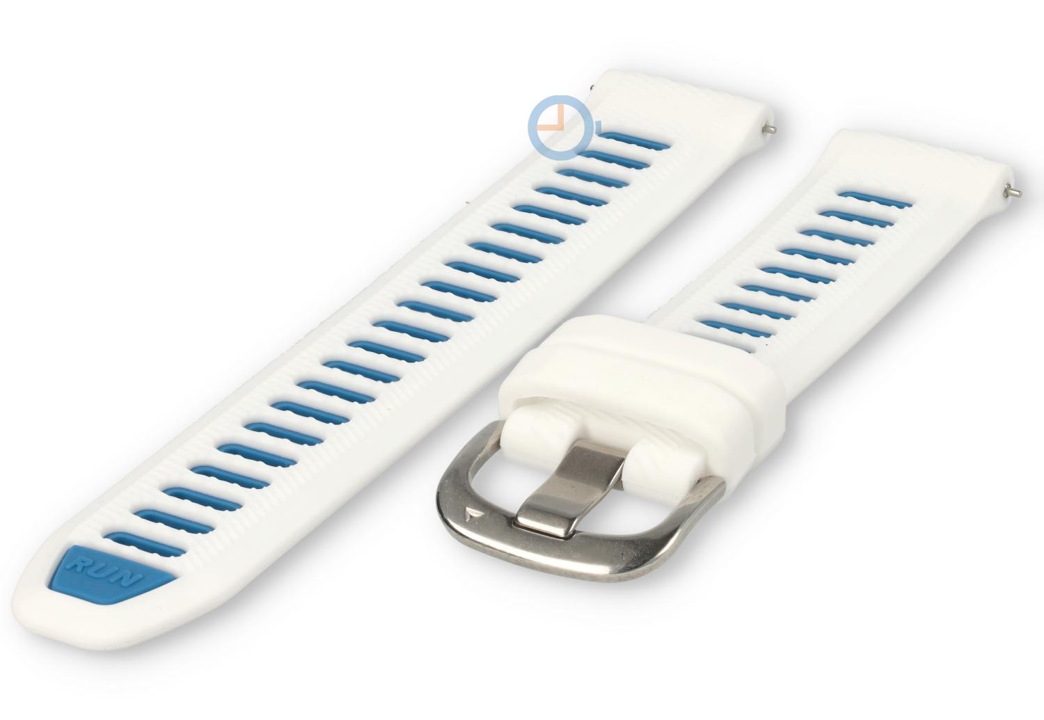 Run watch strap 18mm silicon - White Blue