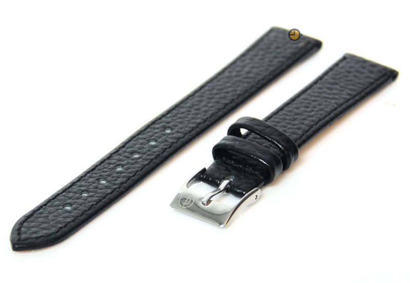 Watchstrap 16mm black bisonleather