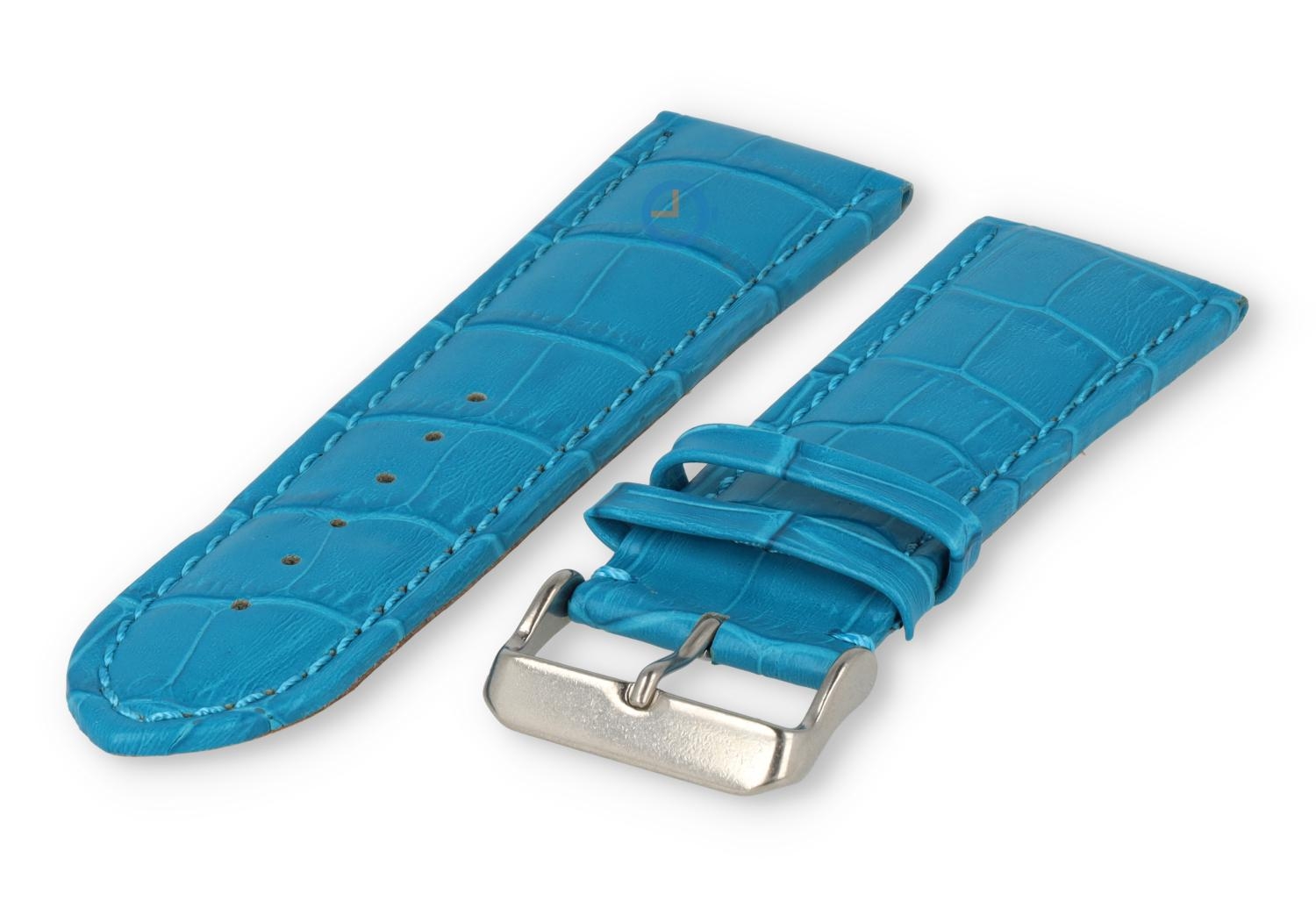 Strong calfskin watch strap - 28mm - turquoise