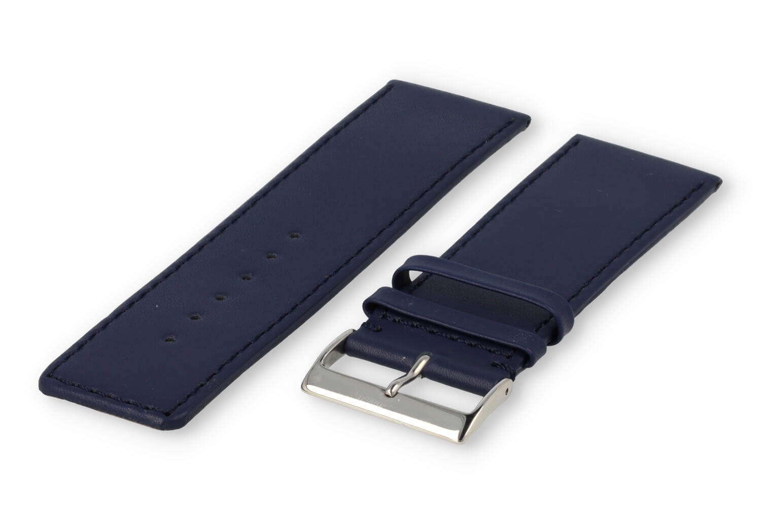 XL watch strap smooth leather - 30mm - dark blue
