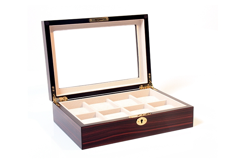 Wooden watchbox for 8 watches - ebony matt