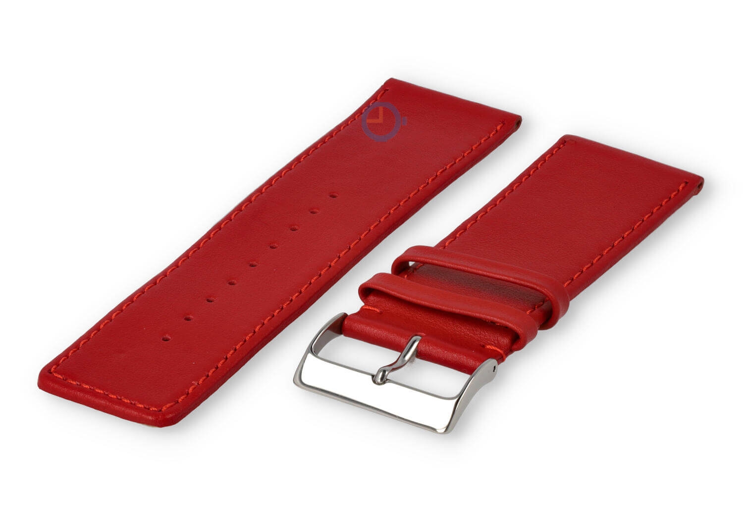 30mm watch strap smooth leather - dark red