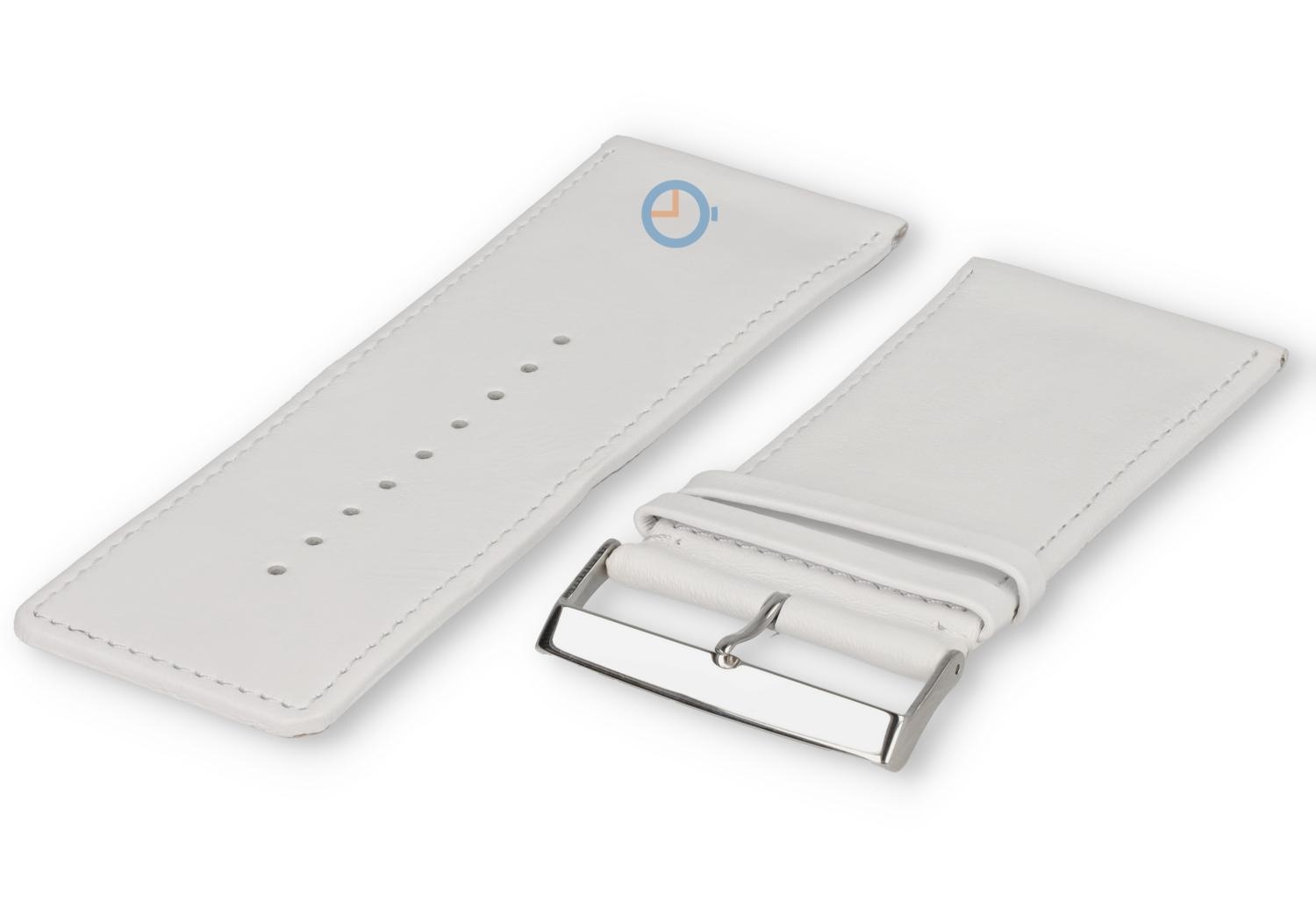 Glad leder horlogeband - 40mm - white
