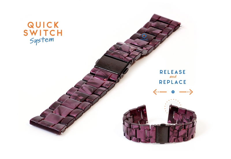 watchstrap 20mm resin granite purple