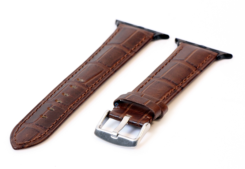 Apple Watch strap croco leather brown - 44/45/46/49mm
