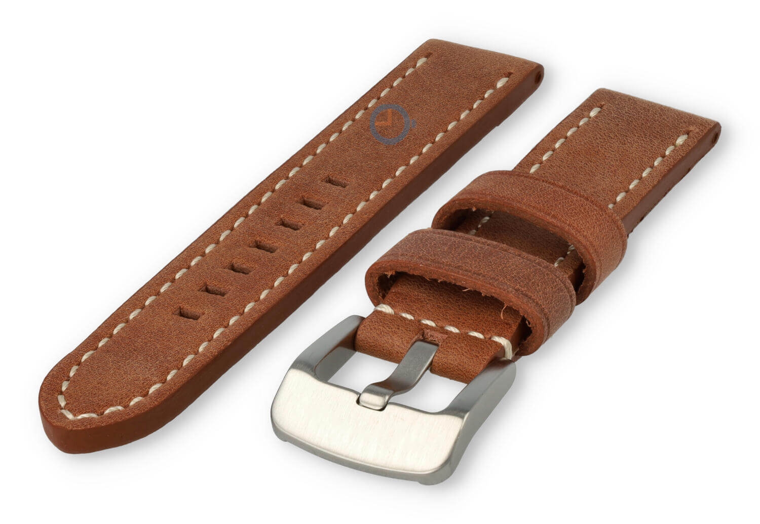 Water-repellent leather watch strap - 20mm - rust