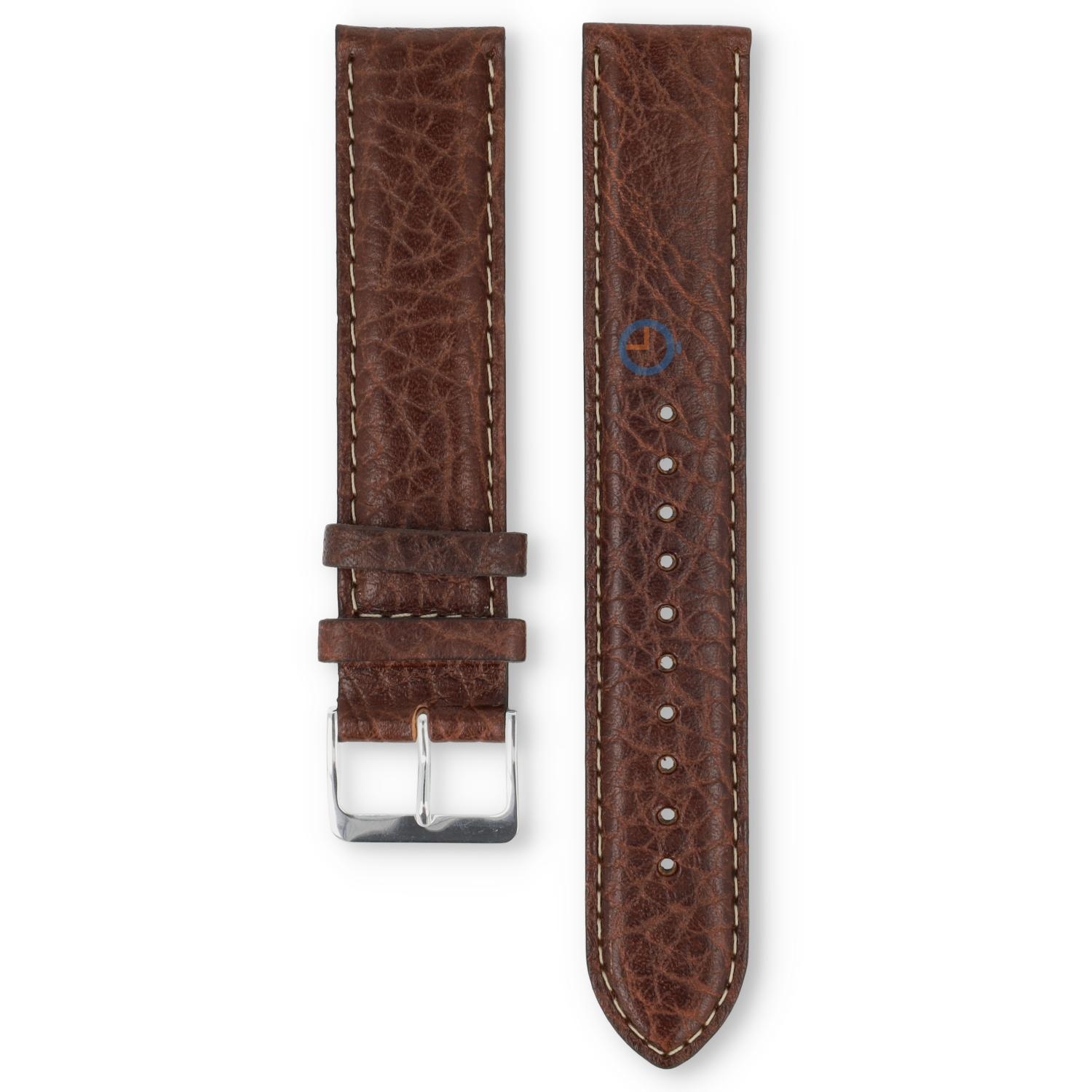 Universal 20mm brown leather watch strap - Pulsar