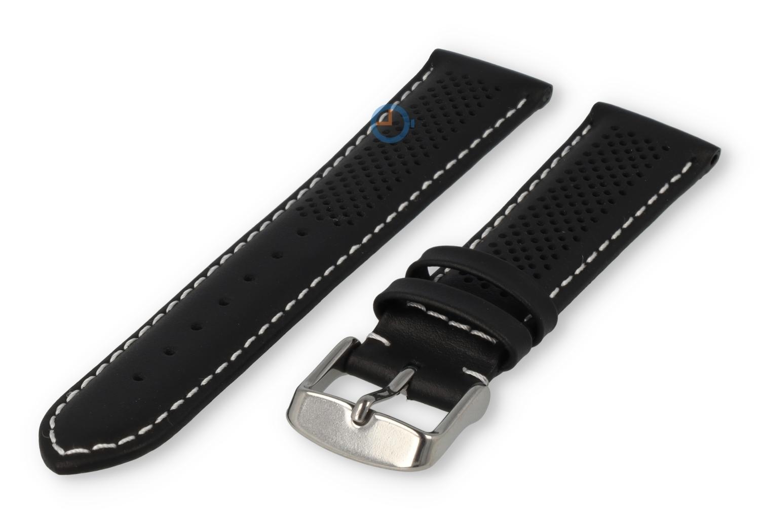 20mm hybrid strap - black with white