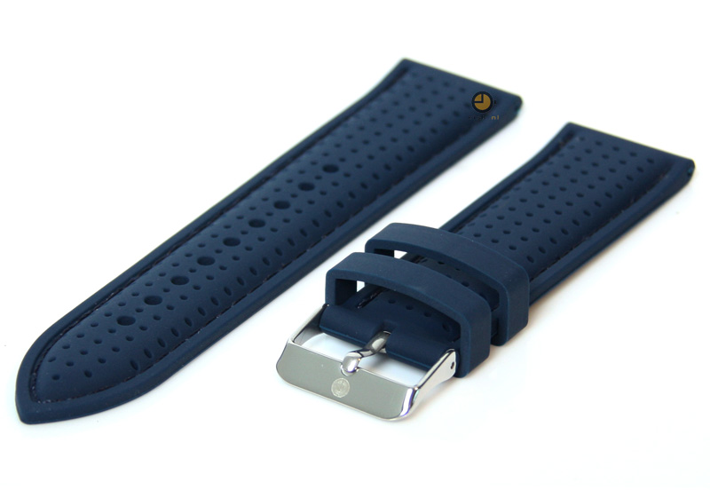 Watchstrap 22mm blue silicone