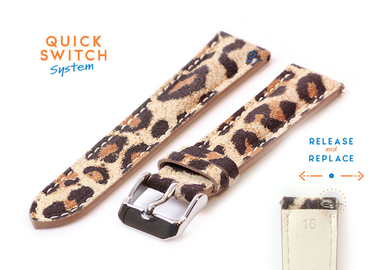 Watchstrap 18mm leopard print