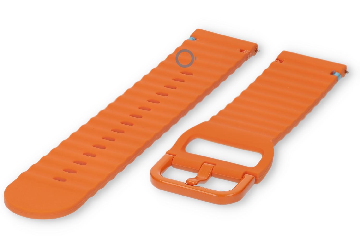 Tuck under silicone strap: 22mm orange