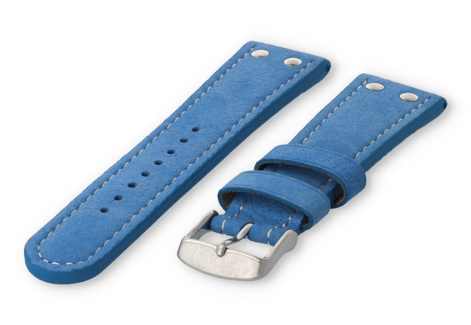 Flieger watch band 24mm lightblue leather