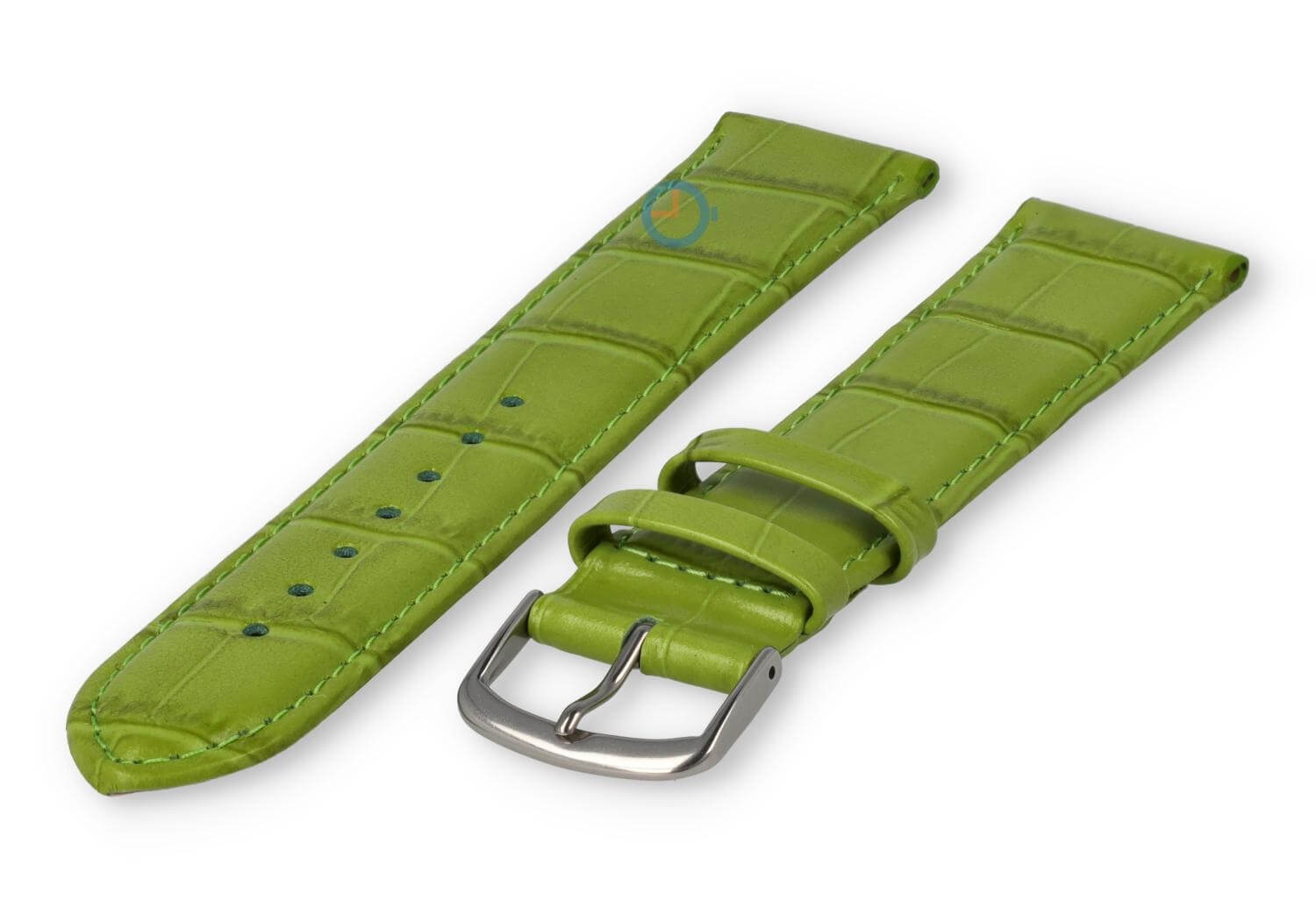 Extra-long crocoleather strap  - 20mm - grass green