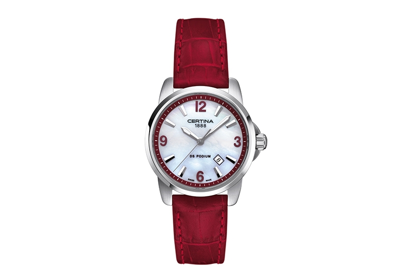 Certina leather strap C0012101611700A 16/14mm burgundy