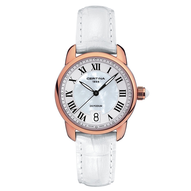Certina leather strap C0252103611800A 16/14mm white