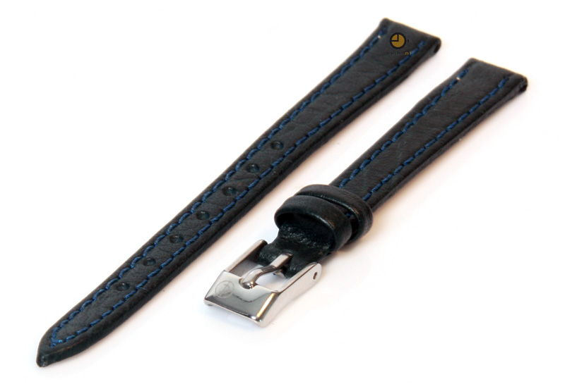 Watchstrap 10mm darkblue buffalo leather
